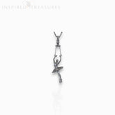 Ballerina Releve Arms 5th Pendant Hematite - Pendant